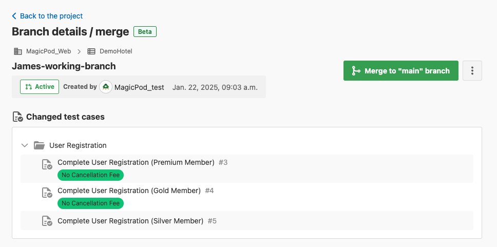 Branch Feature