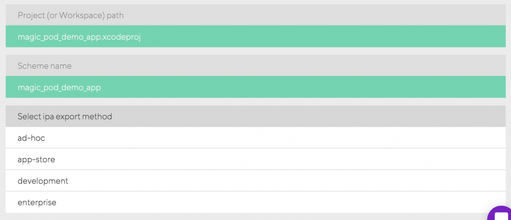 図6 Select ipa export method
