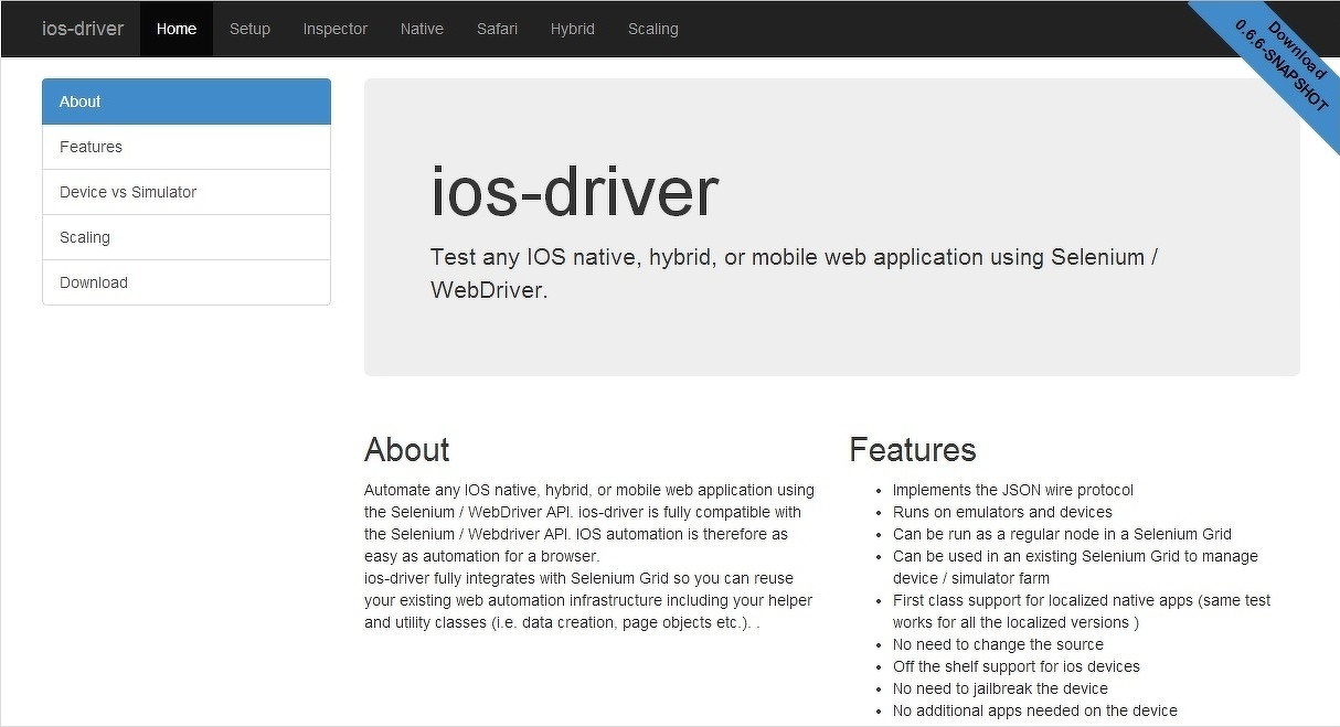 図3 ios-driverのウェブサイト