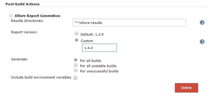 図3 Allure Report Generationの設定