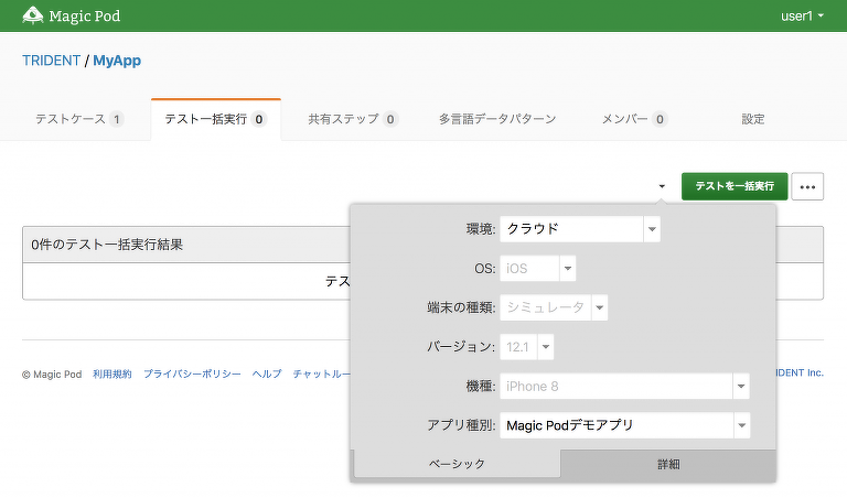 図7 テスト一括実行の指定