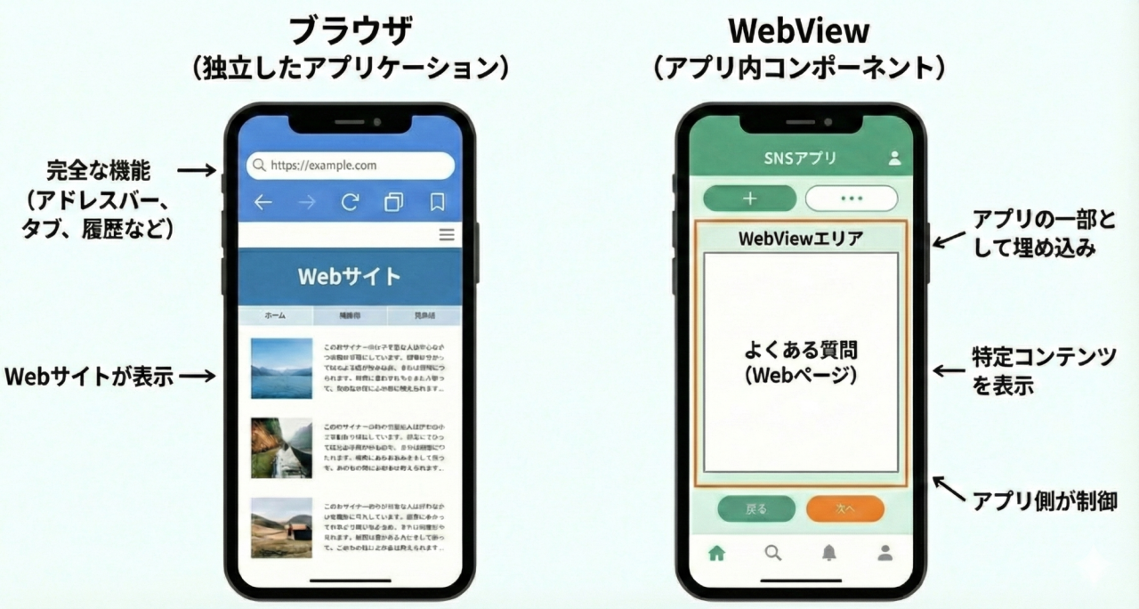 ブラウザとWebViewの違い