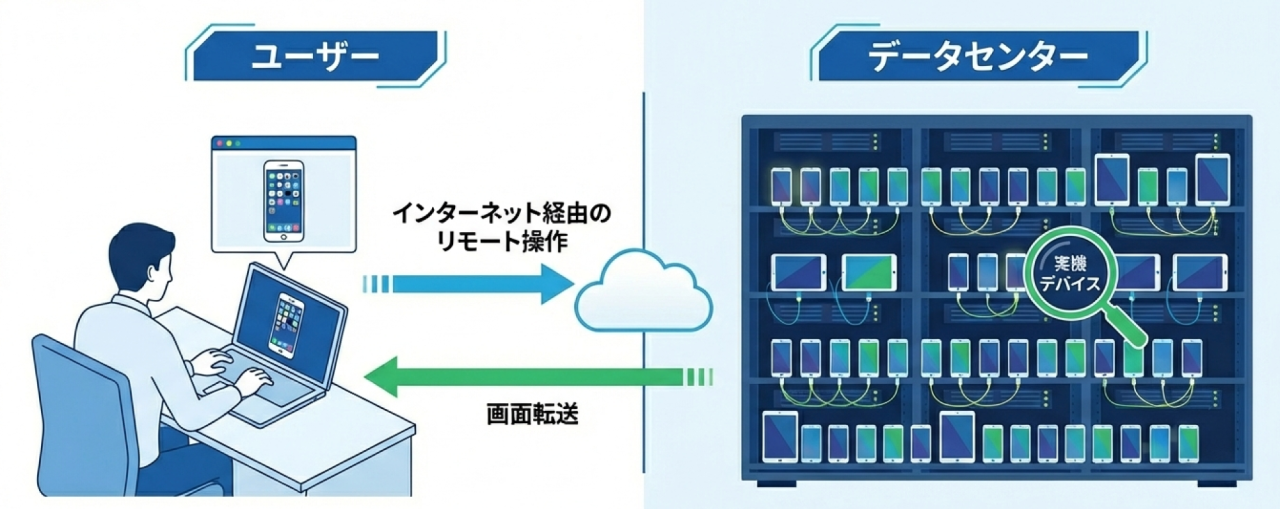 クラウド実機デバイスサービスのイメージ図