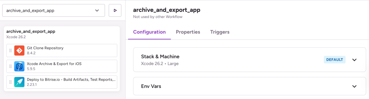 図1 Bitriseのビルド設定画面