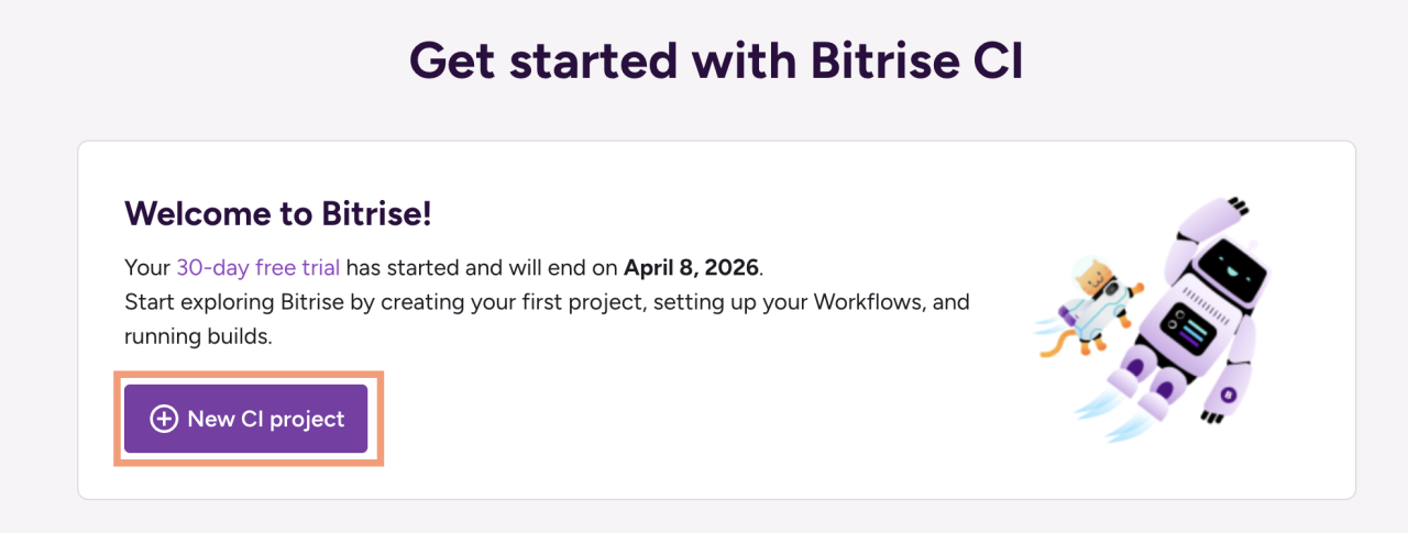 図3-2「New CI Project」ボタン